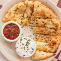 Rosemary Breadsticks · Freshly cut rosemary, parmesan, garlic, sea salt, whole milk mozzarella with ranch and red s...