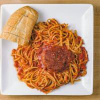 Spaghetti · With meatball or sausage.