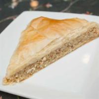 Baklava · A delicious middle eastern pastry, made of nuts baked between layers of thin dough and steep...