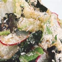 Kale Salad · kale, romaine, creamy caper dressing, parmesan, sourdough croutons