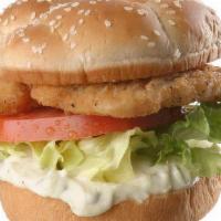 Chicken Sandwich... · Choose a crispy, grilled or spicy chicken patty.  Then we add lettuce, tomato and our home m...