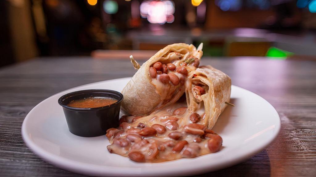 Big Burro Burritos · The OG bean and cheese burrito-refried beans, a Mexican blend of cheeses.