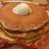 Buttermilk Pancakes (3) · with bacon or sausage.