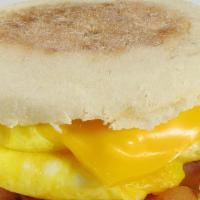 Egg Mctaproom · Fried Egg served on a muffin with Ham and Cheddar Cheese. Served with Homestyle country pota...