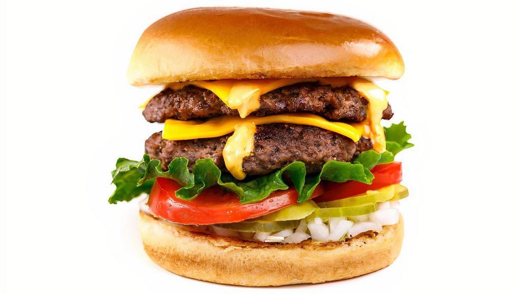 The Classic · Double Cheese Burger served with American Cheese, Burger Sauce, Lettuce, Tomato, Onion and Pickles