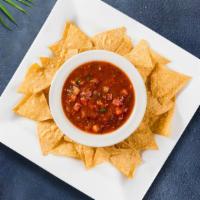 Chips & Salsa · Plain chips with pico de gallo salsa on the side.