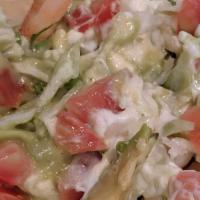 Shrimp Taco With Flour Tortilla · Each. Shrimp, cilantro, onion, lettuce, guacamole, tomatoes, radishes, sour cream, and Monte...