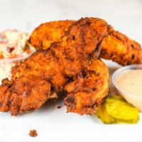 3 Jumbo Tender · 3 of our famous jumbo, buttermilk herb marinated, hand-breaded chicken tenders. Choice of Di...