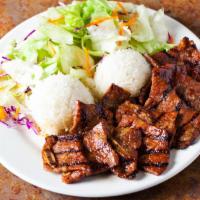 Beef Ribs Teriyaki · Comes with steamed rice and salad or steamed vegetables