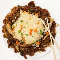 Mongolian Beef · Comes with steamed rice or fried rice.