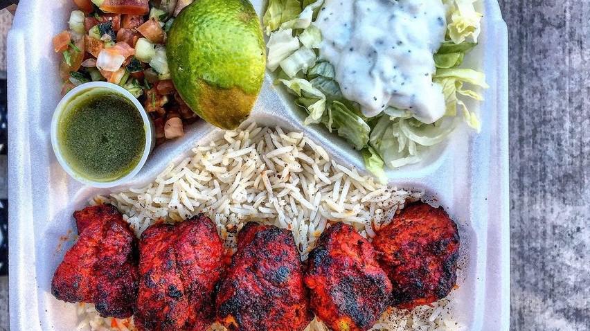Chicken Tandory Kabob · Boneless chicken breast marinated in our seasoning and spices. Mild spicy Served with rice, salad and fresh bread.