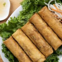 Chả Giò - Vietnamese Egg Rolls · Ground pork, mushrooms, and diced vegetables wrapped in rice paper and deep fried.