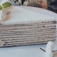 Hokkaido Mille Crepe Cake ( 1 Piece) · Hokkaido Powder, Unsalted Butter, Flour, Cream, Eggs, Vanilla Beans,Milk, Sugar