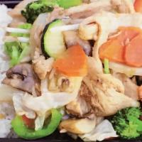 I Love Veggies. (Seafood $12.95) · Mixed vegetables stir fried choice of protein stir-fried with seasonal mixed vegetables and ...