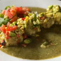 Vegan Tamale Stuffed Mushrooms · Four tamale stuffed mushrooms with our Hola Hemp tamal and topped with gluten free green enc...