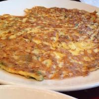Egg Omelet · Three egg omelette with your choice of meat. 1 meat only, choose 1 Bacon, Sausage, Ham, Chor...