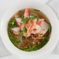  Hot-N-Sour Seafood Pho (Phở Đồ Biển Chua Cay) · Hot and sour broth that is served with shrimp, fish balls, imitation crab meat and garnished...