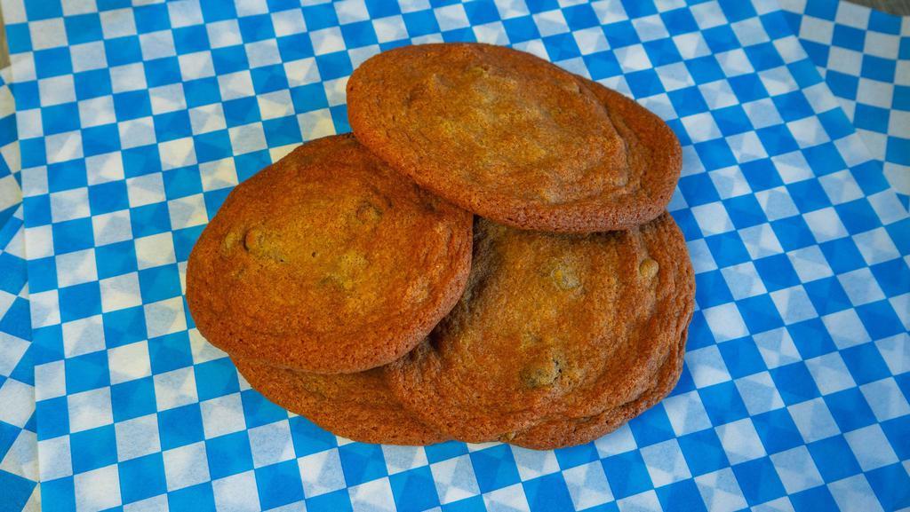 Four Chocolate Chip Cookies! · Tasty Chocolate Chip Cookies!