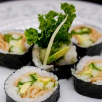 Veggie Roll · Inari, cucumber, avocado, oshinko, lettuce.