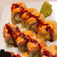 Combo A (Half Roll) · Crab cheese tempura roll, California roll, blossom roll, king roll.
