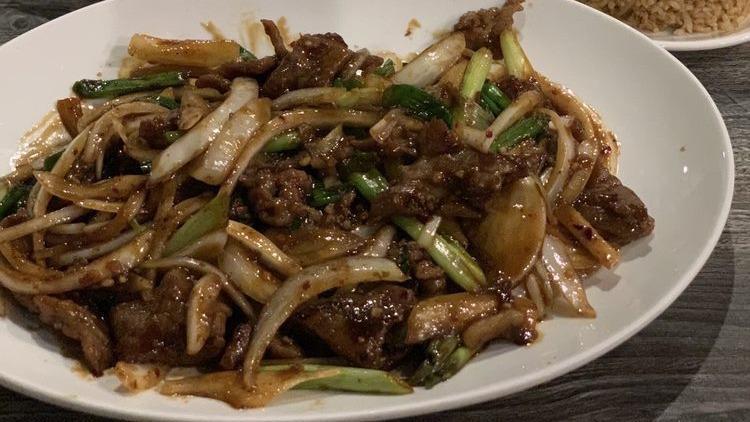 Mongolian Beef · Hot & Spicy. scallions | white onions