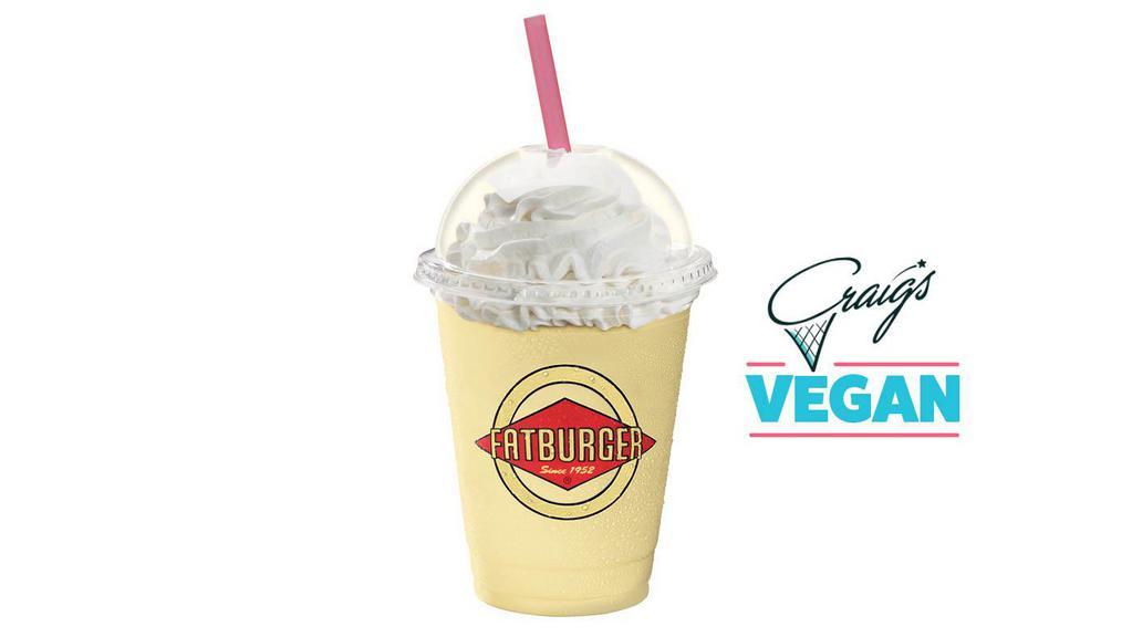 Craig’S Vegan Shake · The classic made vegan using Craig’s cashew based ice cream, oat milk, and coconut milk whipped cream. Please note this product contains tree nuts (cashews & coconuts). Fatburger is not a certified vegan restaurant. Normal kitchen operations involve shared cooking and preparation areas where cross-contact with other foods may occur.