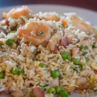 House Fried Rice · Bbq pork chicken and shrimp.
