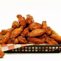 Seoul Fried Chicken Wings (18) · Eighteen fried chicken wings with your choice of sauce and dipping sauce.