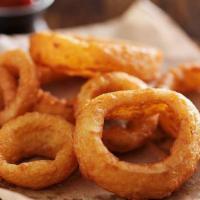Onion Rings · Battered, deep-fried onion rings.