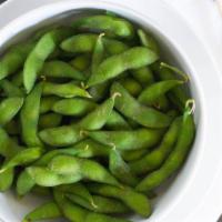 Edamame · Steamed soybeans with light salt.