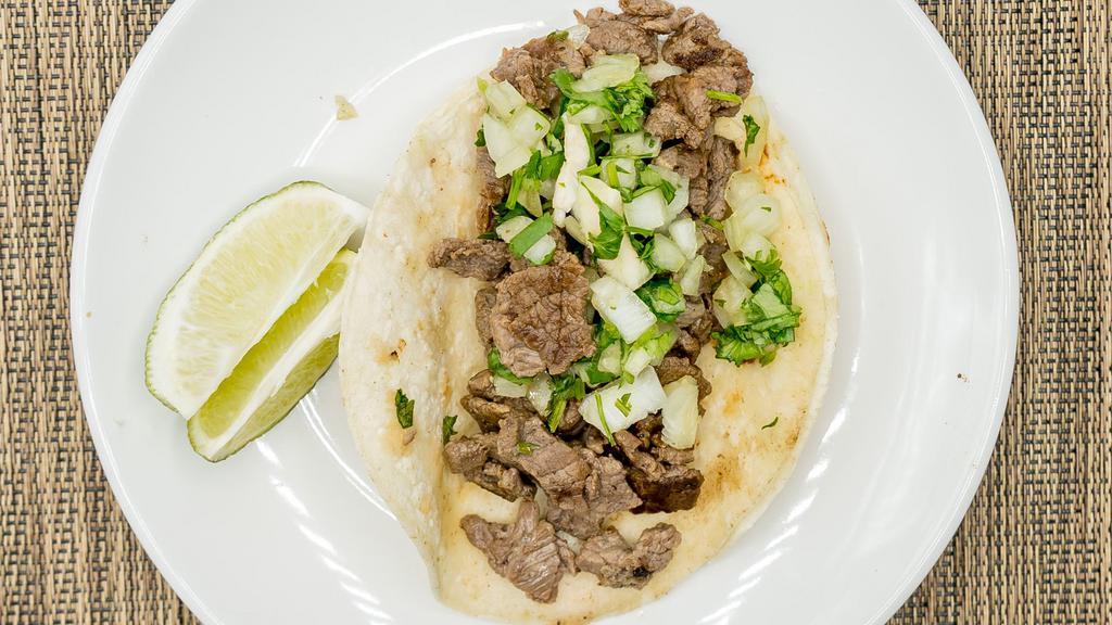 3 Tacos De Asada · New. Soft corn tortillas filled with our famous marinated top sirloin. Served with rice and beans.