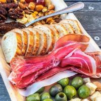 House Cheese Board · Curated selection of cheese & charcuterie with selected accoutrements