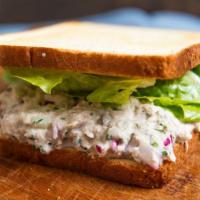 Chicken Salad Slice Bread Sandwich · Chicken Salad , jack cheese , avocado , tomato, lettuce , mayo & mustard . It's come on two ...