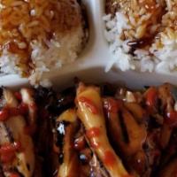 Teriyaki Chicken · With rice and salad.