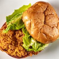 Fried Chicken Sandwich · Buttermilk fried chicken breast, lettuce, mayonnaise.