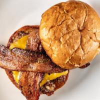 Bacon Cheddar Fried Chicken Sandwich · Buttermilk fried chicken breast, bacon, Cheddar, chipotle, aioli.