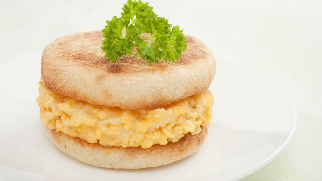 Bacon, Ham & Egg English Muffin · English muffin with bacon, ham, eggs, and cheese.