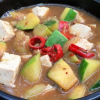 D-8. Doenjang Jjigae · Bean Paste Soup with Tofu and Vegetable Soup.