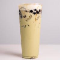 Matcha Milk Tea (Boba + Cream) · No caffeine kid friendly. with boba + cheese cream included.