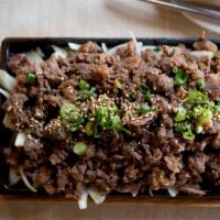Bulgogi · Thinly sliced BBQ marinated in a house special sauce.