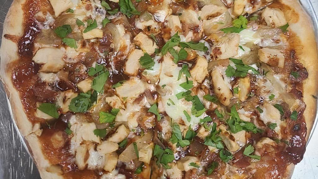 14 - Bbq Chicken · grilled chicken, bourbon onion,. pig candy, bbq sauce, cilantro