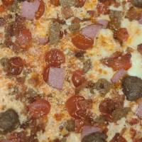 14 - Meat Lover · pepperoni, sausage, meatball,. ham, pig candy