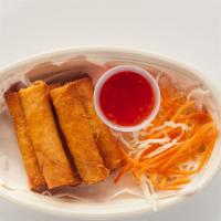 Crispy Egg Rolls- Pork · 5 pieces. Served with sweet chili sauce.