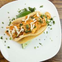 Chicken Taco · Daily made corn tortillas (soft or fry), fresh cilantro, onion with a side of our famous sal...