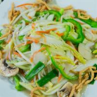 Vegetable Chow Mein · **NOT pan fried noodles - pan fried noodles is Lo Mein**  Napa cabbage, beansprouts, water c...