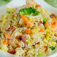 Yang Chow Fried Rice · Our combination fried rice with BBQ pork, chicken, shrimp and vegetables.