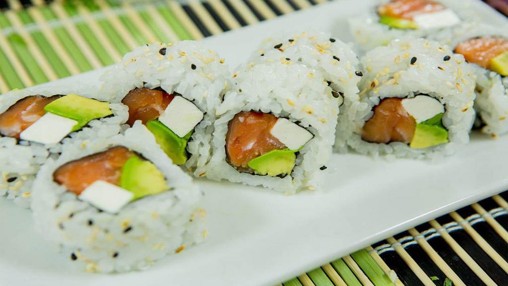 Philly Roll (8 Pcs.) · Smoked salmon, cream cheese and avocado.