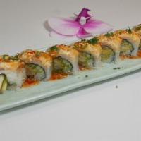 Double Shrimp Roll (8 Pcs.) · Avocado, cucumber, tempura shrimp, sweet chili sauce, green onions, topped with ebi (shrimp)...