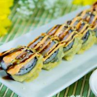 Maine Roll (5 Pcs.) · Inside: tempura, eel, crab salad, massago, avocado and cream cheese.