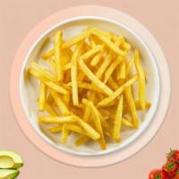 Eyes On The Fries · Idaho potato fries cooked until golden brown and garnished with salt.